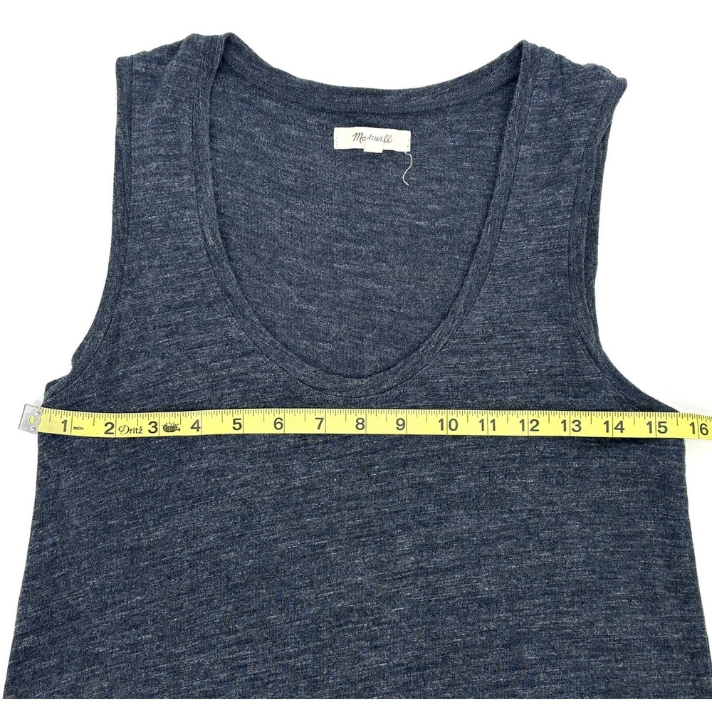 Madewell Sleeveless Midi Dress Small Charcoal Gray Knit Scoop Neck Side Slits - Picture 5 of 7